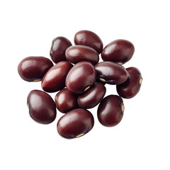 Obraz premium A group of adzuki beans isolated on a transparent background showcasing their rich color and unique shape, red beans adzuki isolated on transparent background