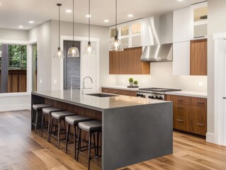 A kitchen with a counter top and a sink
