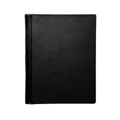 Naklejka premium A blank square book rests on textured black paper atop a transparent surface in soft light, blank square book at black textured paper on transparent backgroundfile