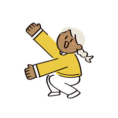 紹介している女性のイラスト