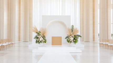 Fototapeta premium 3D rendering e-commerce product exhibition booth