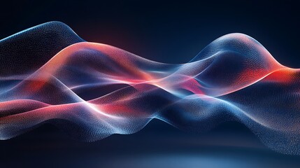 Fototapeta premium Abstract Red Blue Particle Wave Form Design