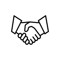 Naklejka premium Handshake icon vector. business handshake sign and symbol. contact agreement
