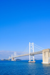 Beautiful view of big bridge on the sea, Seto Ohashi Bridge in Kagawa Prefecture in Japan, Travel or architecture, High Resolution over 50MP