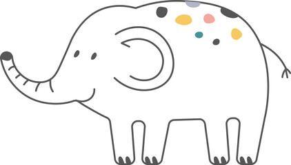 Handdrawn Elephant Lined