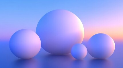 Pastel Spheres Against a Soft Gradient Background
