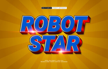 robot star editable text effect with a robot and smart text style
