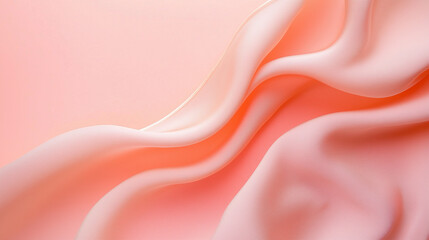 Obraz premium Soft pink fabric drapes elegantly, creating gentle waves and textures, evoking sense of calm and serenity.