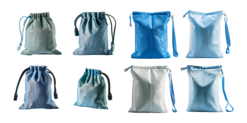 Spouted pouch with handle, set collection, mega bundle, isolated on transparent background
