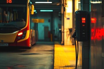 Electric Vehicle Charging Station at Night