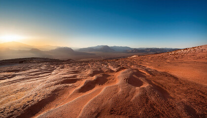 Fototapeta premium Close-Up of a Horizon Line and Landscape Features, Emphasizing Distance and Perspective