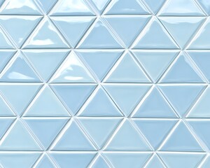 Obraz premium Light Blue Glossy Triangular Tile Pattern