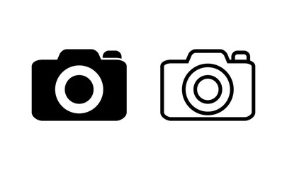 Camera icon logo design. photo camera sign and symbol. photography icon.