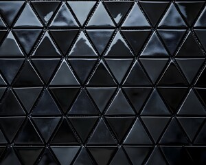 Fototapeta premium Black Glossy Triangular Tile Mosaic