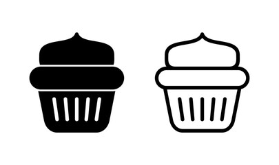 Cup cake icon logo design. Cup cake sign and symbol