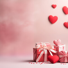 Pink  Red Valentines Gifts Hearts Background