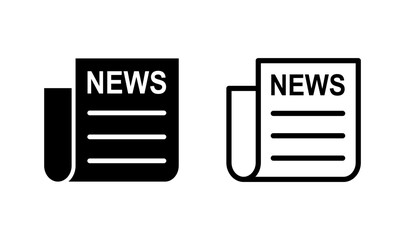 Newspaper icon logo design. news paper sign and symbolign