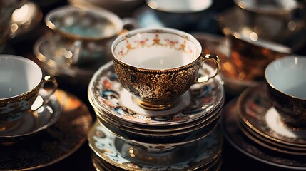 Coffee Cup and Saucer on Table