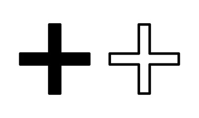 Plus icon logo design. Add plus sign and symbol