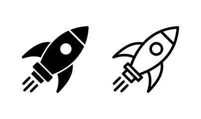 Rocket icon logo design. Startup sign and symbol. rocket launcher icon