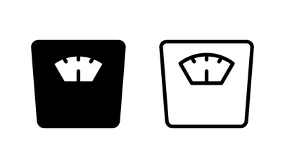 Scales icon logo design. Weight scale sign and symbol