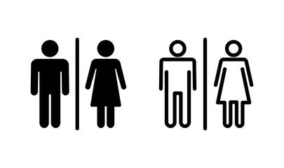 Toilet icon logo design. Girls and boys restrooms sign and symbol. bathroom sign. wc, lavatory