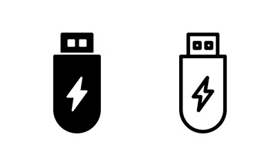 Usb icon logo design. Flash disk sign and symbol. flash drive sign. usb charging