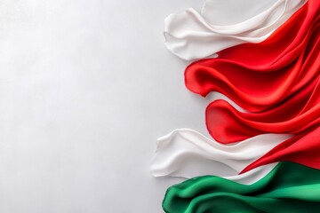 A stylized representation of the Kuwaiti flag, with bold colors and clean edges on a neutral backdrop