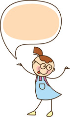 Hand Drawn Child With Speech Bubble