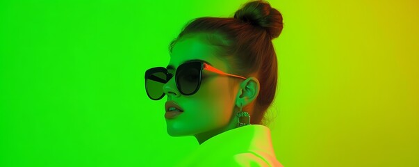 Obraz premium Bold Neon Green Wallpaper and Background for Eye-Catching Designs