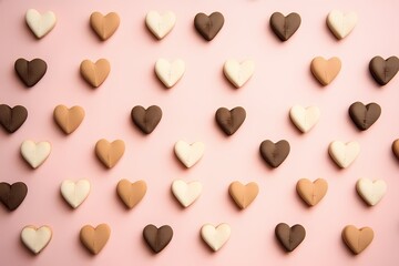 Fototapeta premium A Soft Wallpaper Background of Tiny Hearts on Pastel Pink