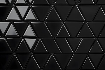 Fototapeta premium Black Glossy Triangular Tile Mosaic