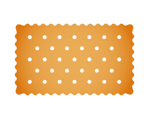 Crispy cracker. Sweet or salty biscuit cookie in rectangle shape. Crunchy snack isolated on white background. Vector cartoon illustration.