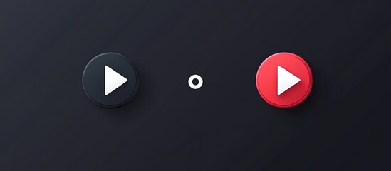 Play buttons in black and red on dark background.