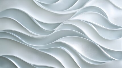 Obraz premium A clean, abstract pattern of white curved lines forming smooth waves, adding depth and fluidity to the design.