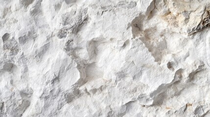 Fototapeta premium A close-up of a rustic white stone wall texture, perfect for architectural backgrounds, featuring weathered and aged details.