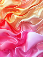 Fototapeta premium Soft, flowing silk fabric in a gradient of warm and cool pastel colors.