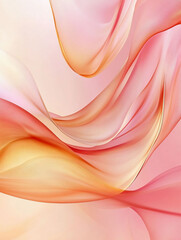 Abstract flowing fabric design in soft, translucent, gradient peach and coral hues.
