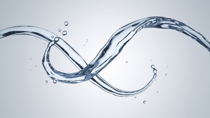 Dynamic water splash creating elegant curves against a neutral backdrop, showcasing the fluidity and grace of movement.