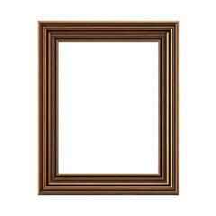 Wooden picture frame isolated on transparent background