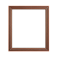 Wooden picture frame isolated on transparent background