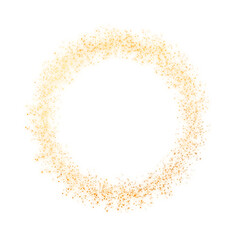 rich shimmering gold glitter spray frame isolated on a transparent background 
