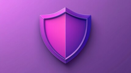 3D render of a purple and pink shield.