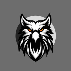 The owl head logo with transparent background