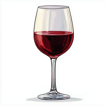 recommend clip art: Red wine glass clip art illustration. Alcohol beverage drink element