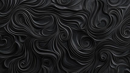 Fototapeta premium A mesmerizing dark wave pattern featuring organic curves and intricate details, creating a sense of deep, seamless movement.