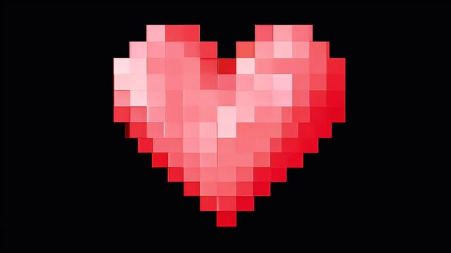 pixelated 3D art rotates elegantly blending retro gaming aesthetics modern animation perfect love themed invitations social media posts