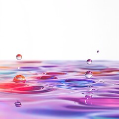 Vibrant Water Droplets Dance on a Colorful Surface