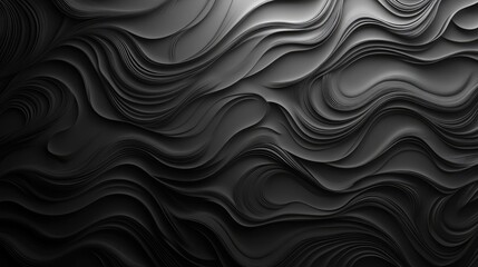 Obraz premium Abstract dark wave patterns with overlapping curves, creating an elegant design full of depth and sophisticated movement.