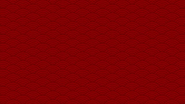 Red asian chinese new year celebration background, abstract Japanese cloud wave art pattern design backdrop animation, traditional minimal circle lunar festival loop wallpaper